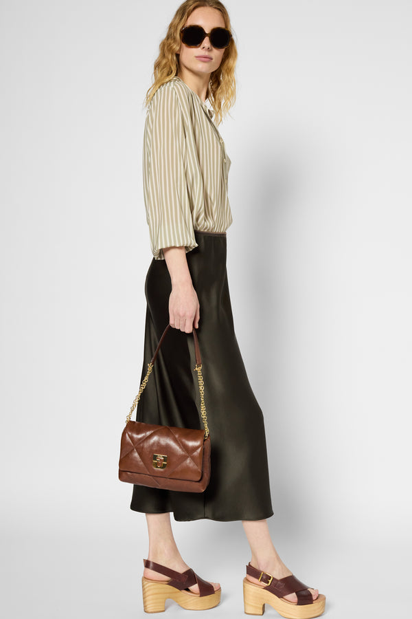 gerard darel Jupe midi en satin -CLEMENCE