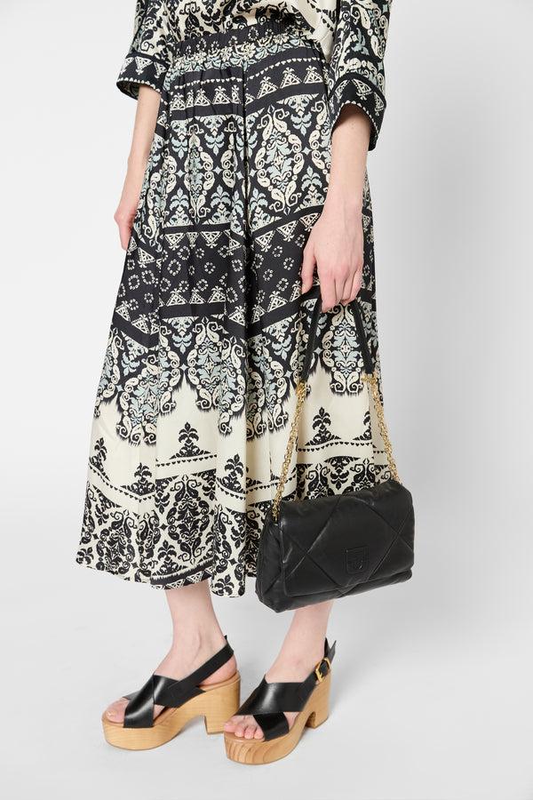 Gerard Darel Jupe Midi Imprimée élastiquée - VANILLE