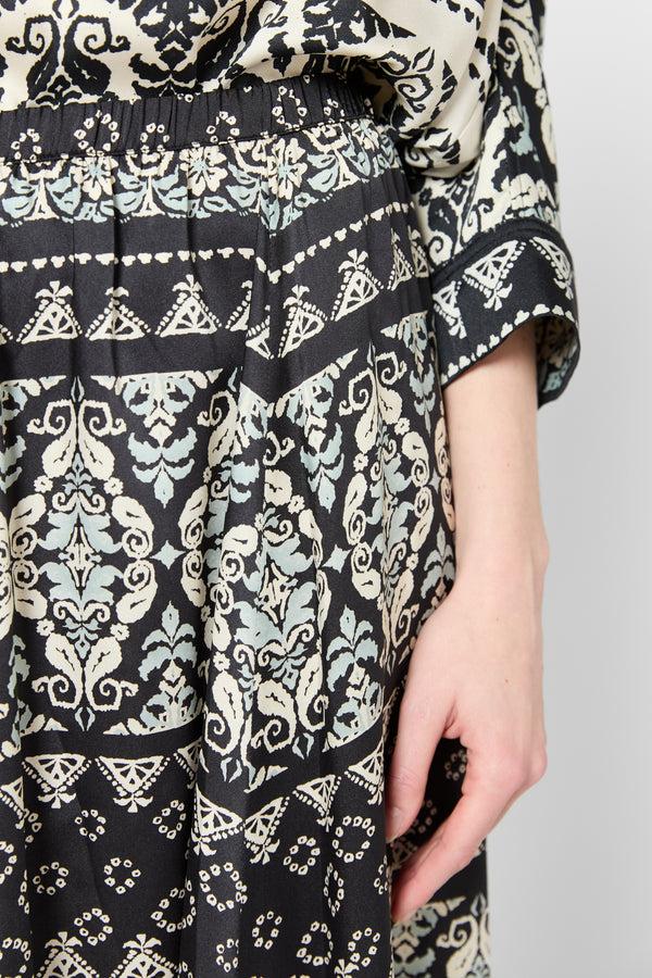 Gerard Darel Jupe Midi Imprimée élastiquée - VANILLE