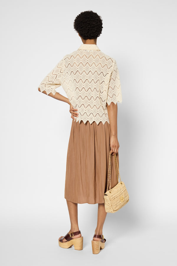 Gerard Darel Jupe Plissée En Satin - VANIA