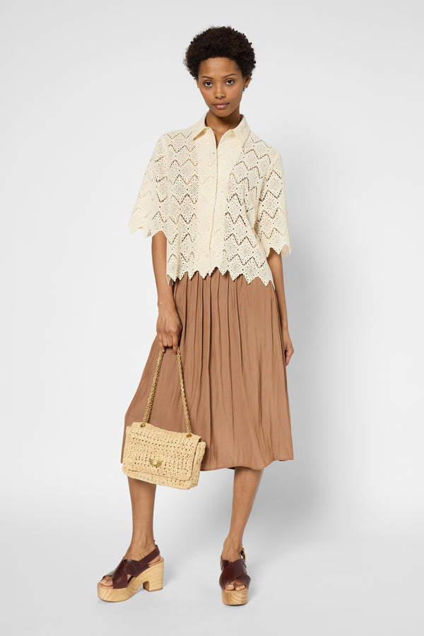 gerard darel Jupe plissée en satin - VANIA