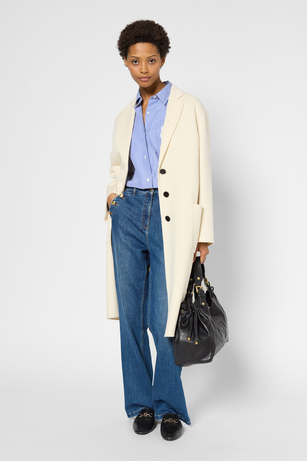 gerard darel Manteau droit en laine fine - SARAH