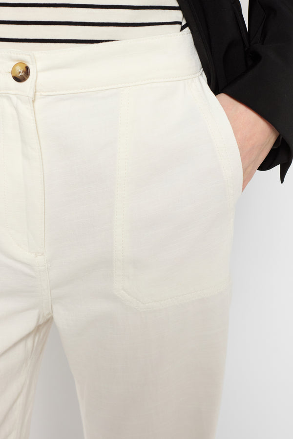 Gerard Darel Pantalon Droit En Coton Et Lin - LYSEE
