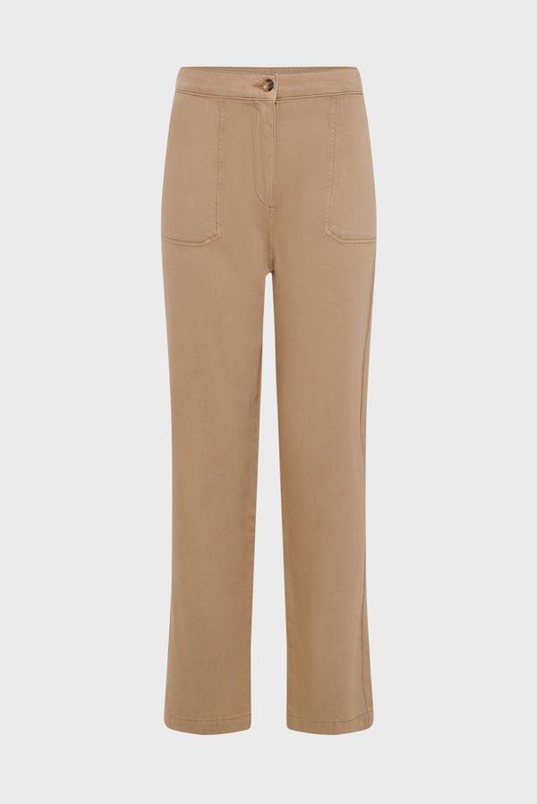 Gerard Darel Pantalon Droit En Coton Et Lin - LYSEE