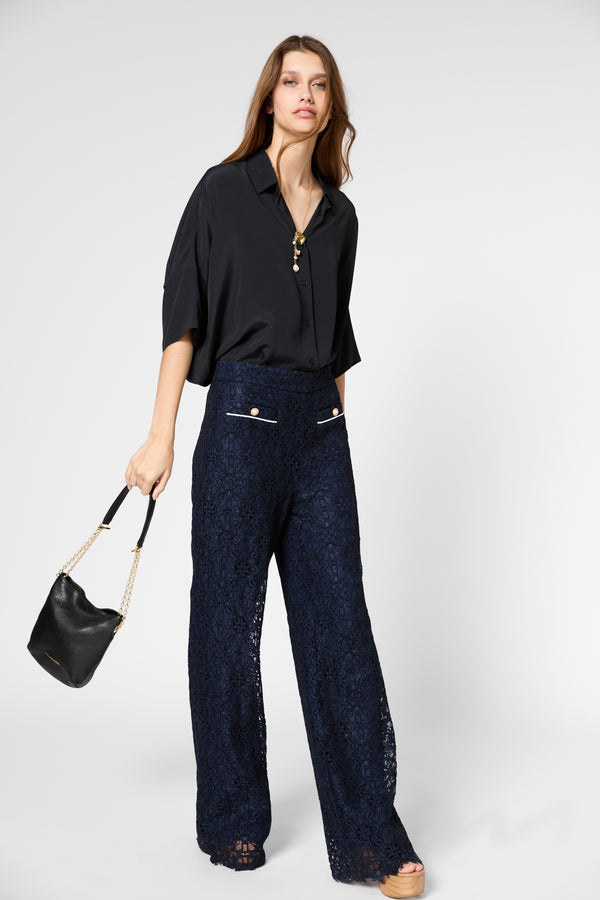 Gerard Darel Pantalon Large En Dentelle - LOUNA