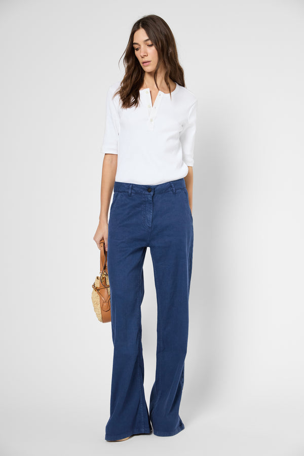 gerard darel Pantalon large en lin et coton - LOREEN