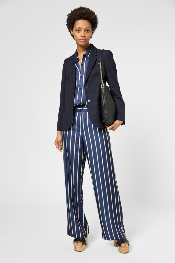gerard darel Pantalon large satiné à rayures - LALY