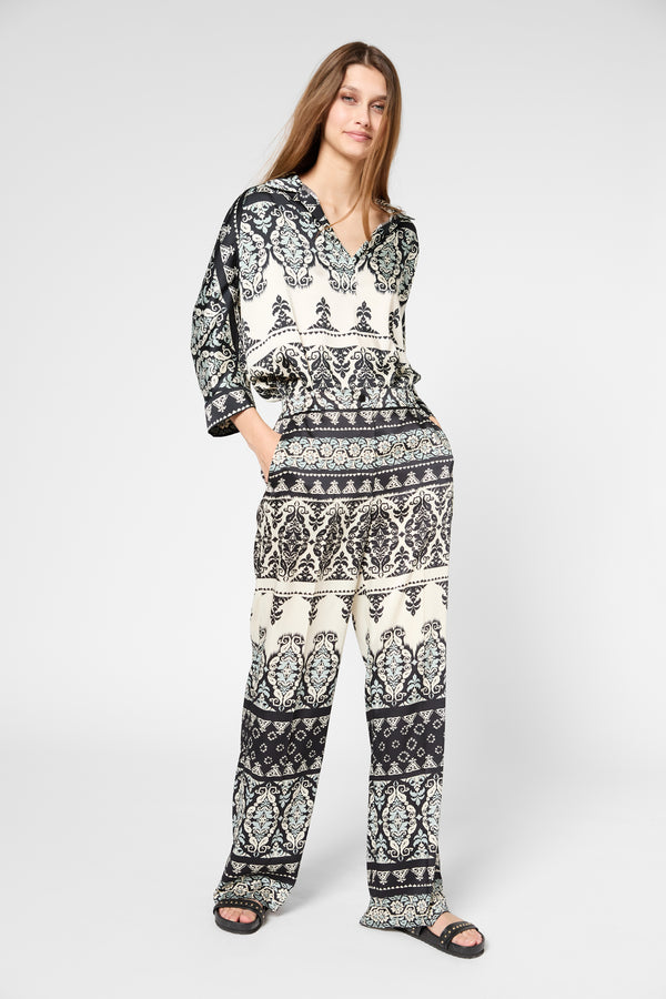 gerard darel Pantalon large satiné imprimé - LANI