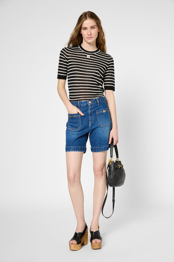 Gerard Darel Pull Fin à Rayures Contrastées - JANNA