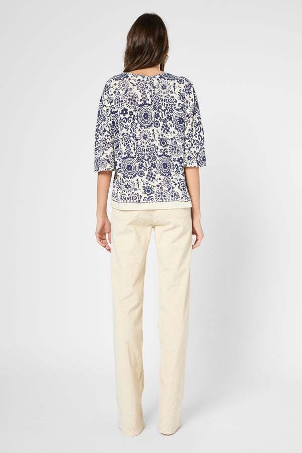 Gerard Darel Pull Imprimé En Lin Et Coton - JESSALYN