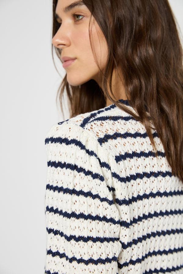 Gerard Darel Pull V En Crochet Rayé - JAINA