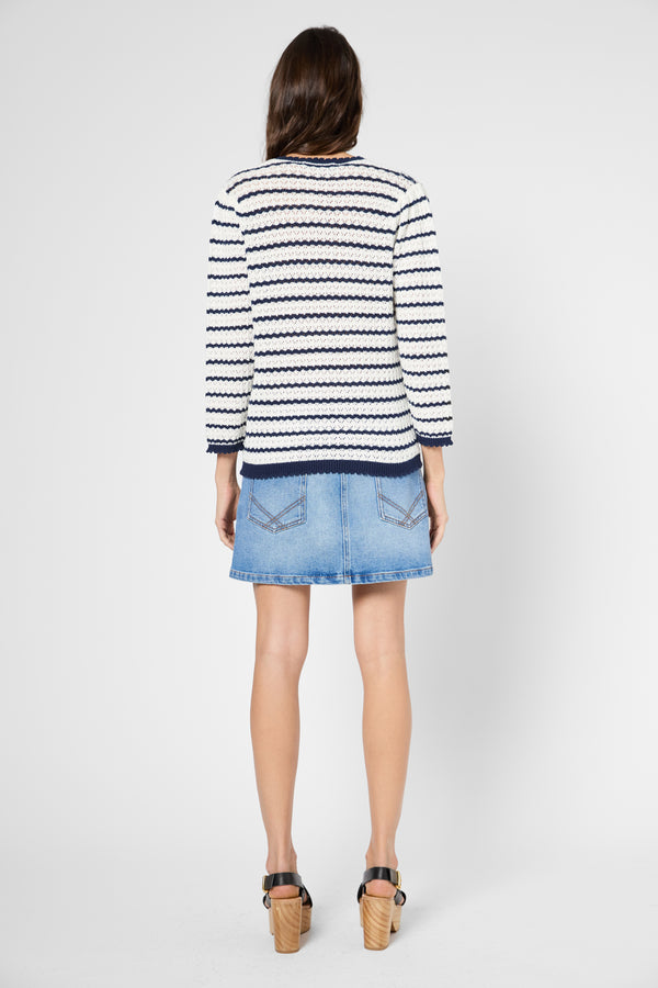 Gerard Darel Pull V En Crochet Rayé - JAINA