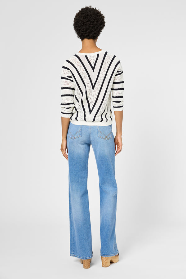 Gerard Darel Pull V En Dentelle Et Rayures - JOELLE