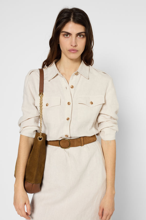 Gerard Darel Robe Chemise En Lin - PAULINA