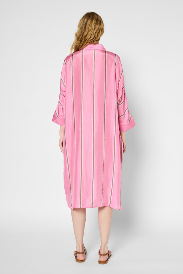 Gerard Darel Robe Chemise En Soie à Rayures - PINA
