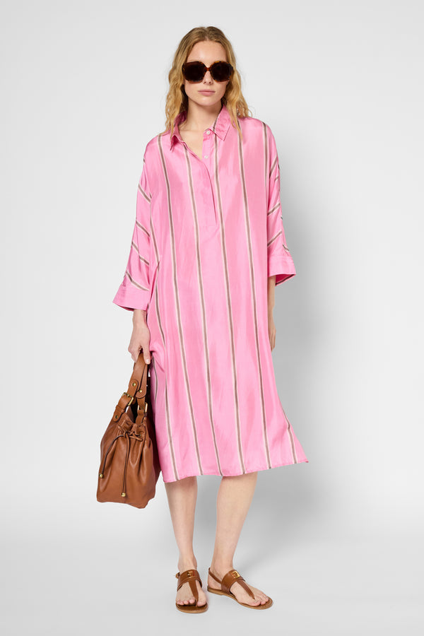 gerard darel Robe chemise en soie à rayures - PINA
