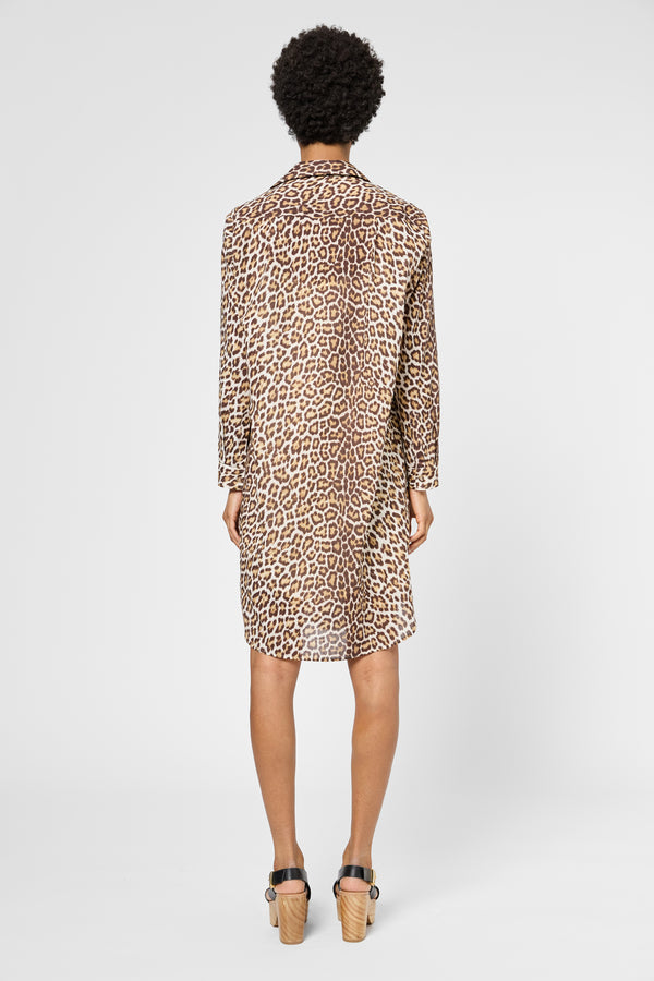 Gerard Darel Robe Chemise Léopard En Coton - PINA