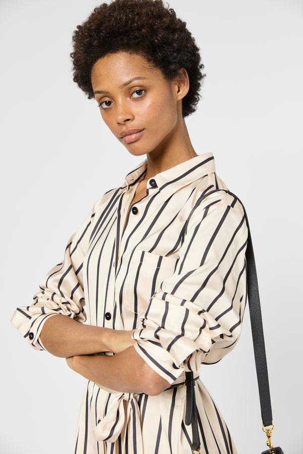 Gerard Darel Robe Chemise Longue à Rayures - PALOUMA