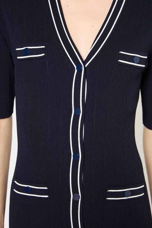 Gerard Darel Robe Cintrée En Maille Bicolore - PITA