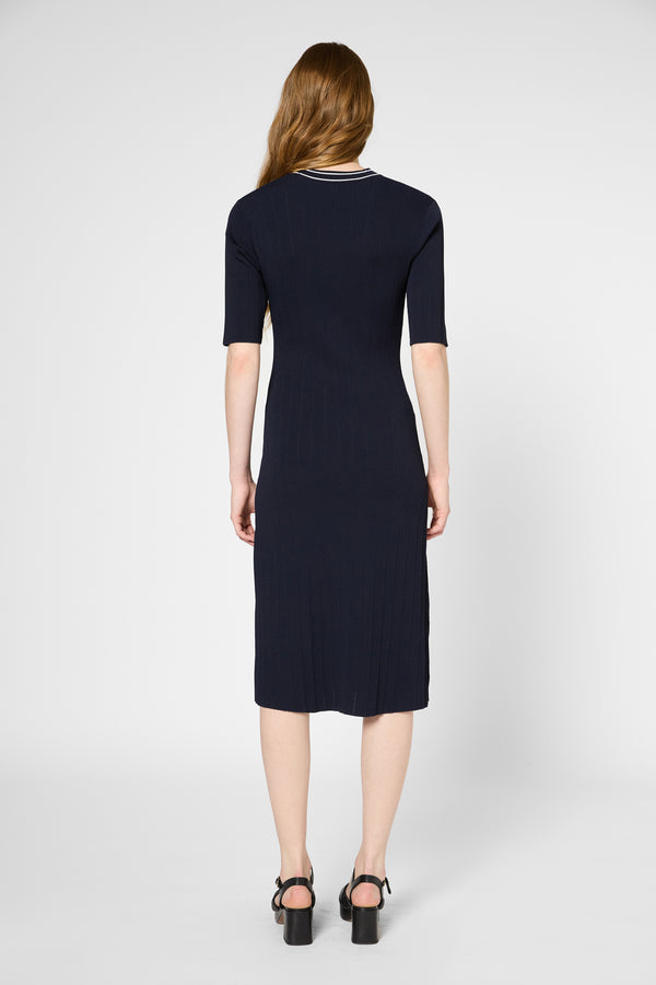 Gerard Darel Robe Cintrée En Maille Bicolore - PITA