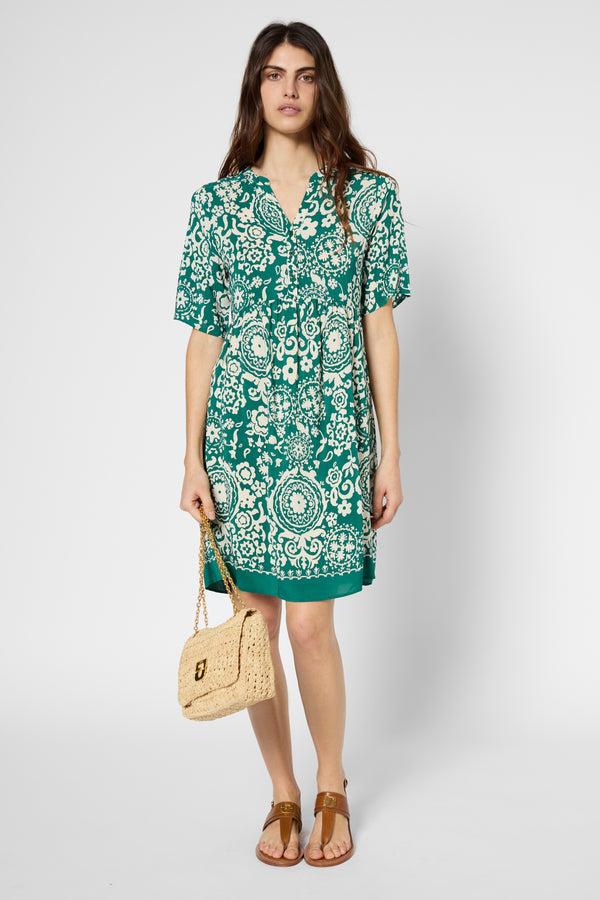 gerard darel Robe courte à imprimé végétal