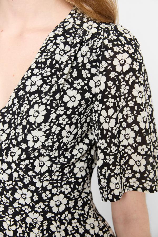 Gerard Darel Robe Courte Et Cintrée à Fleurs - PAGET