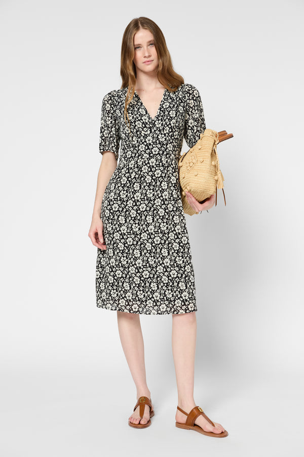 gerard darel Robe courte et cintrée à fleurs - PAGET