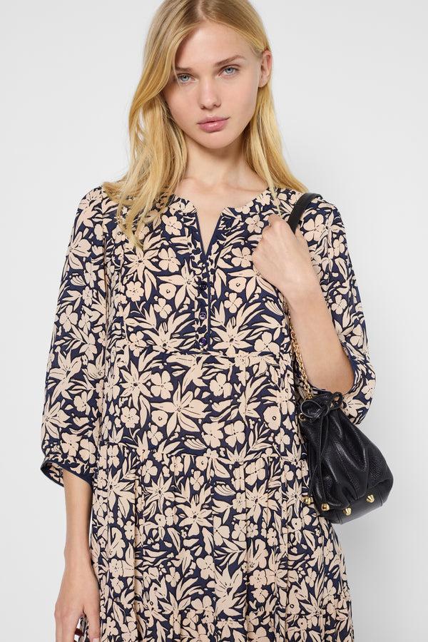 Gerard Darel Robe Courte Et Droite à Fleurs - PETAL