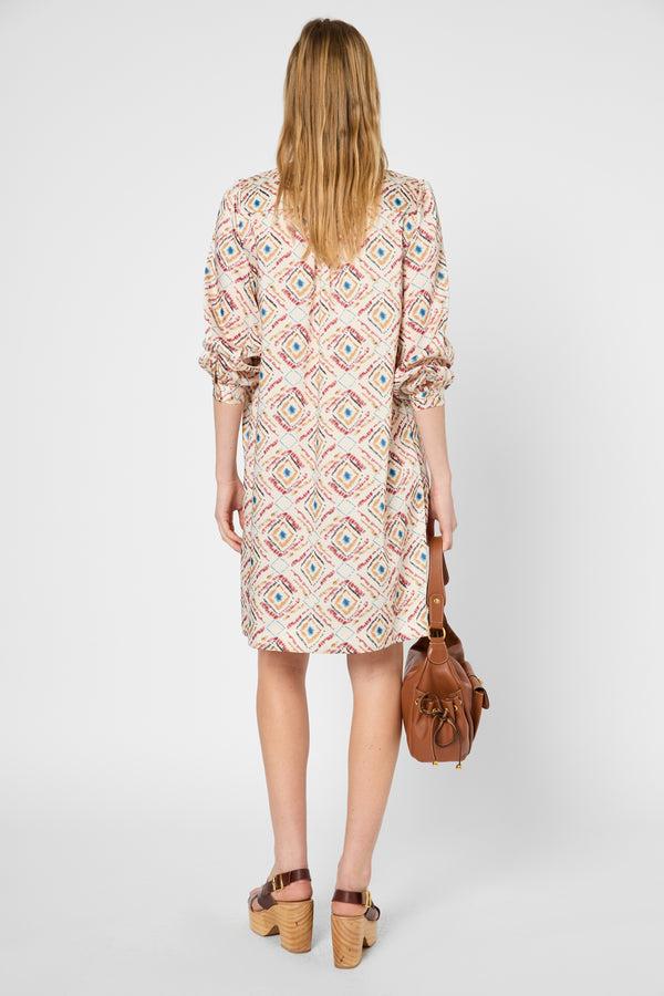 Gerard Darel Robe Courte Imprimé Ethnique - PRUNE