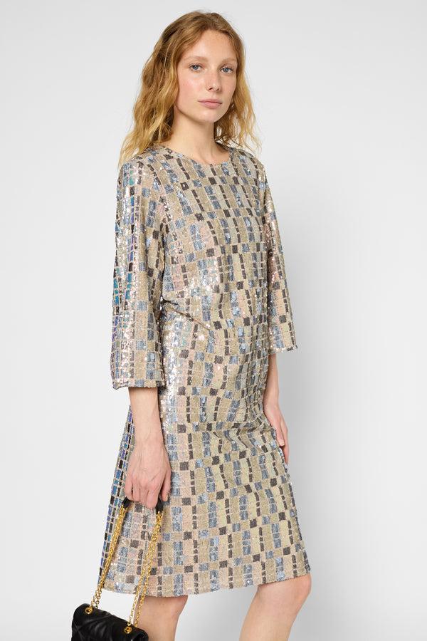 Gerard Darel Robe Droite à Sequins - PATY