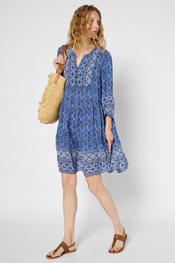 Gerard Darel Robe Droite Imprimé Ethnique - POMELINE