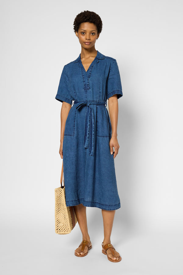 gerard darel Robe en lin esprit denim - PAHOLA