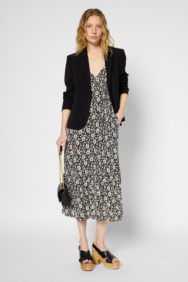 gerard darel Robe longue cintrée à fleurs - PHELINE