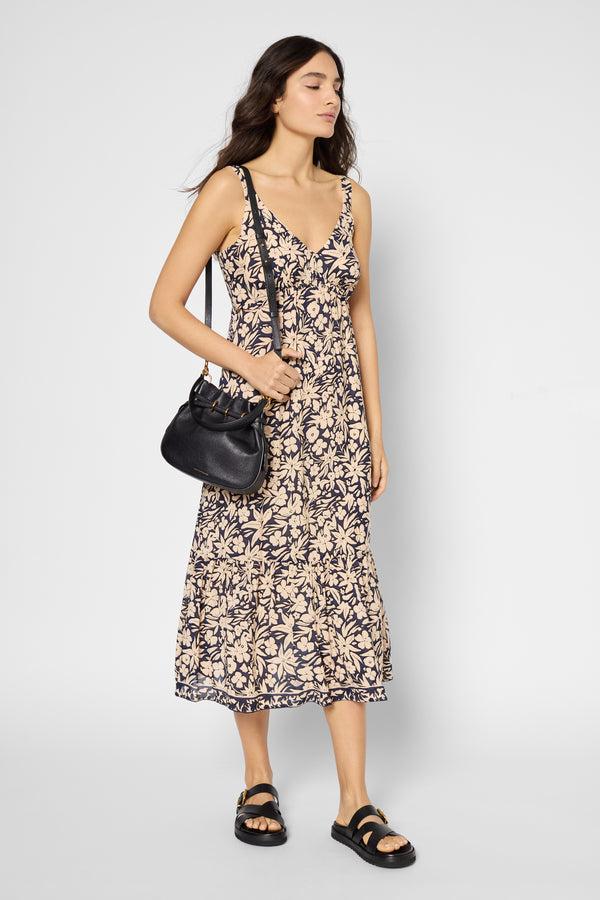 Gerard Darel Robe Longue Cintrée à Fleurs - PIOLINE