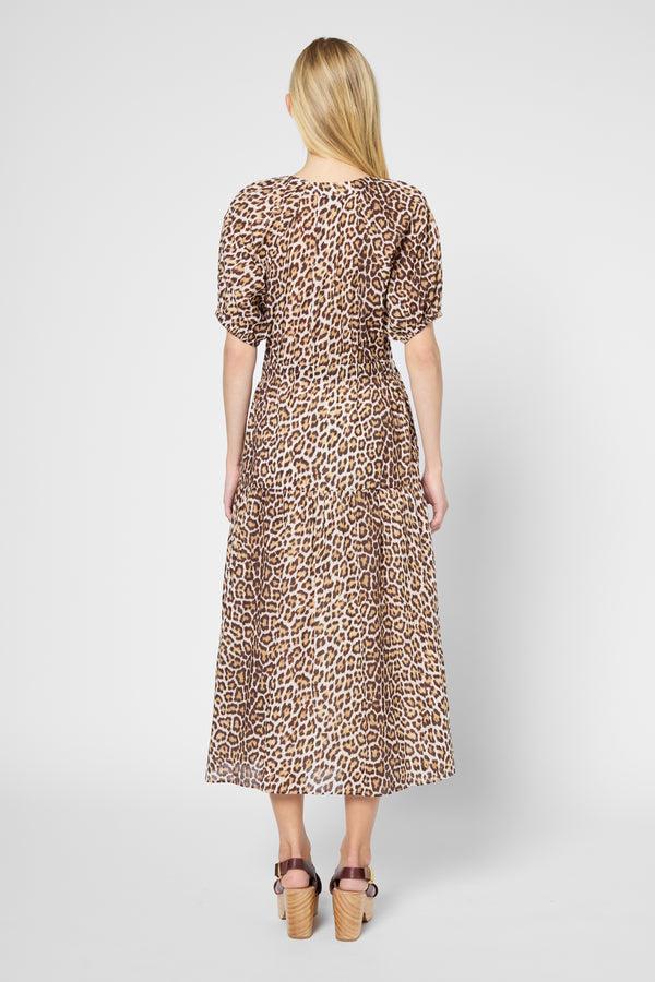 Gerard Darel Robe Longue En Coton Léopard - PERLE