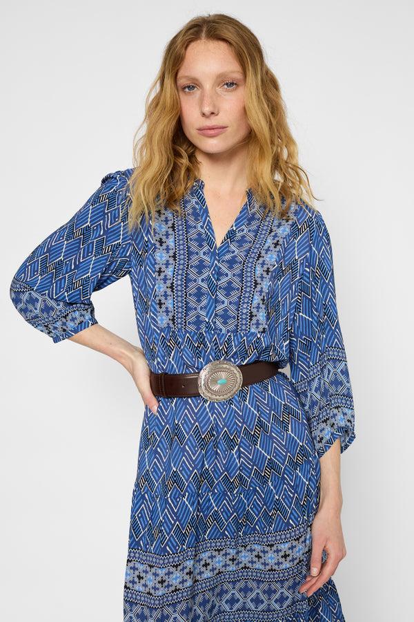 Gerard Darel Robe Longue Et Droite Ethnique - PHEDRE