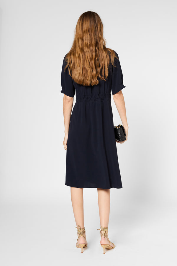 Gerard Darel Robe Midi Cintrée à Boutons Dorés - PIA