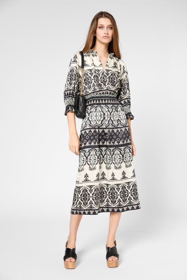 gerard darel Robe midi cintrée imprimée - PETUNIA