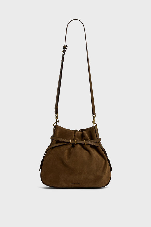 gerard darel Sac seau en cuir velours - ROMY