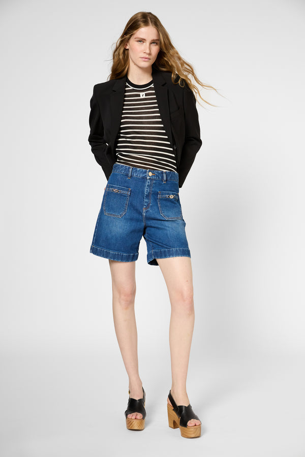 gerard darel Short en denim à boucles - LOLLY