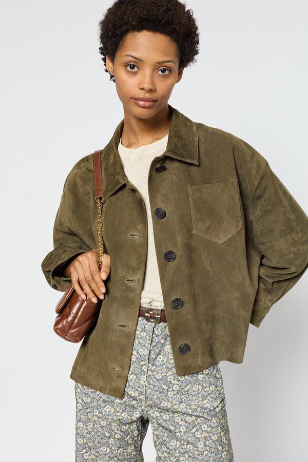 gerard darel Surchemise en cuir velours - ROSE