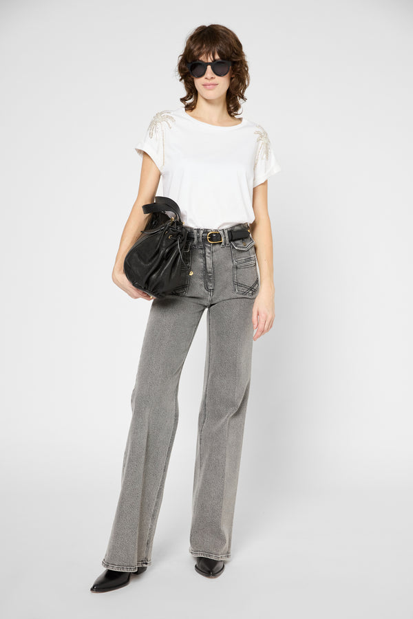 Gerard Darel T-shirt à Palmiers En Strass - GISELE