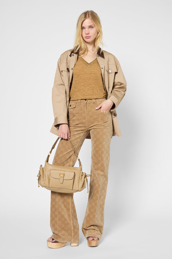 Gerard Darel T-shirt Ample à Col V En Lin - GRETA