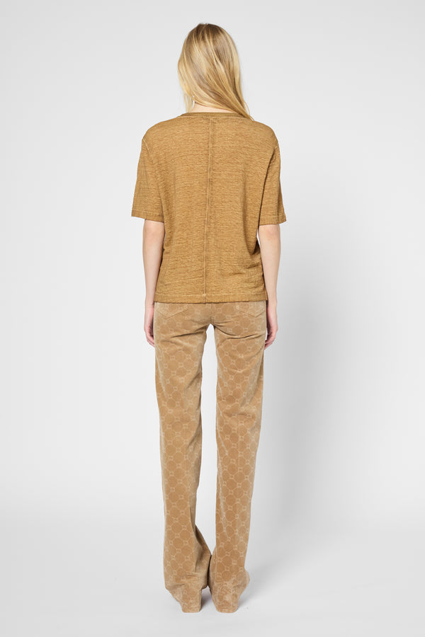 Gerard Darel T-shirt Ample à Col V En Lin - GRETA