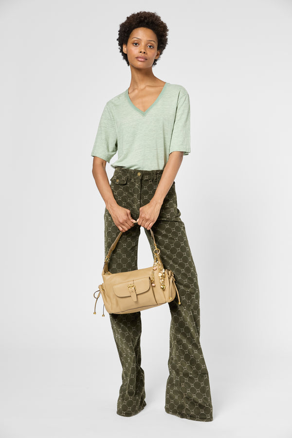 Gerard Darel T-shirt Ample à Col V En Lin - GRETA