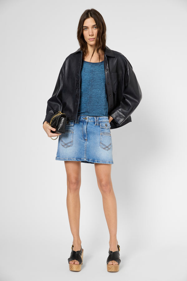 Gerard Darel T-shirt Ample En Lin Flammé - GINNY