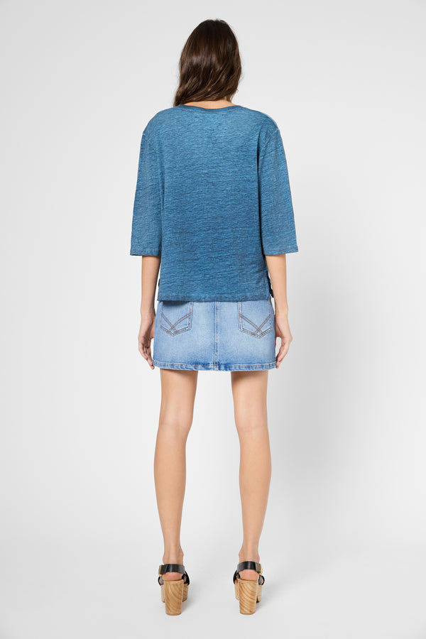 Gerard Darel T-shirt Ample En Lin Flammé - GINNY