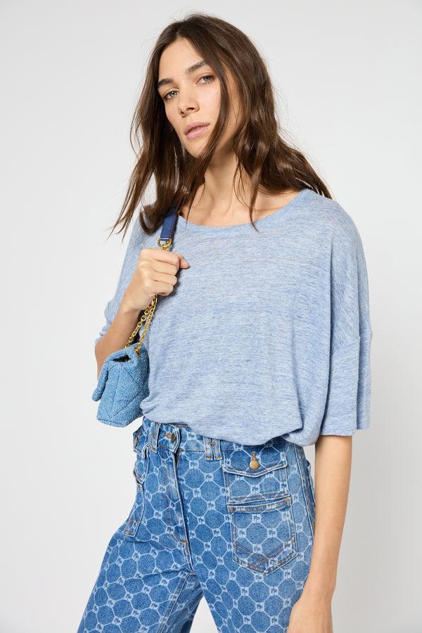 gerard darel T-shirt oversize en lin - GIORGIA
