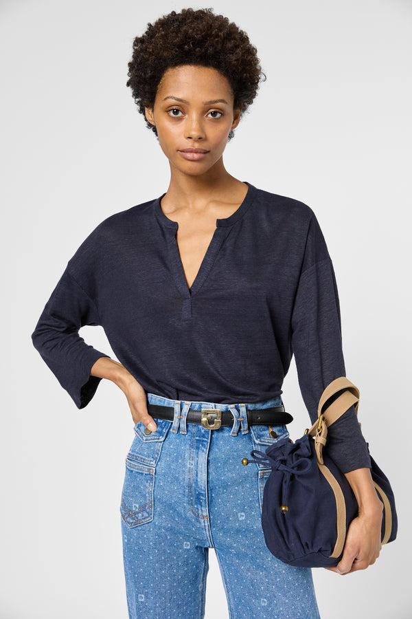 gerard darel T-shirt tunisien en lin - GRETTA