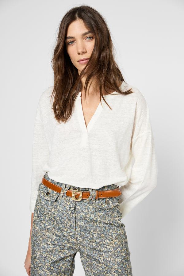 gerard darel T-shirt tunisien en lin - GRETTA